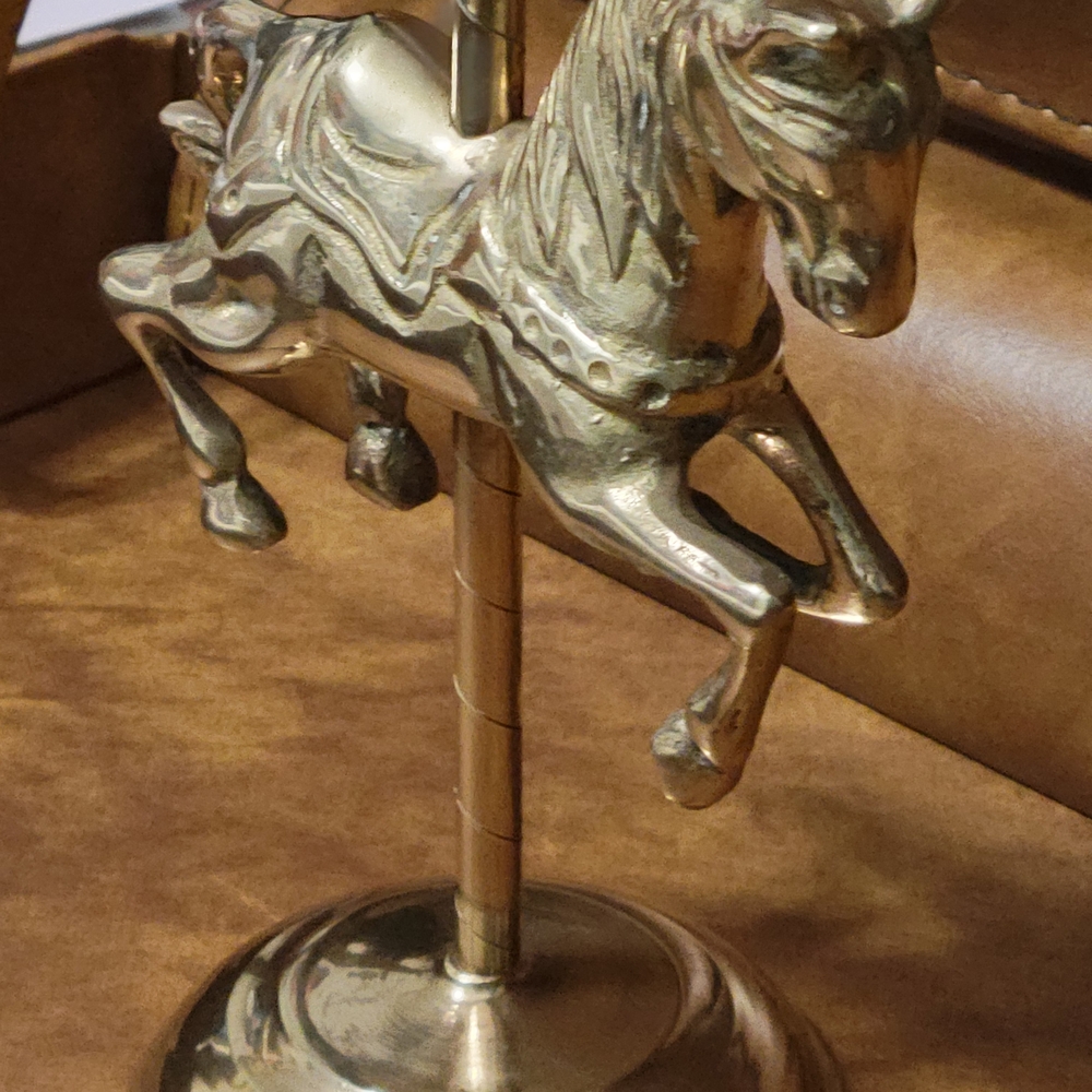 VTG Brass Carousel Horse Figurine - Picture 4 of 6